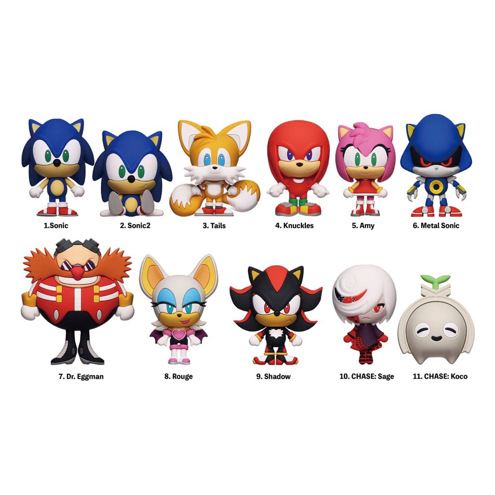 Sonic - The Hedgehog 3D PVC-Taschenanhänger Series 1 Display (24)          