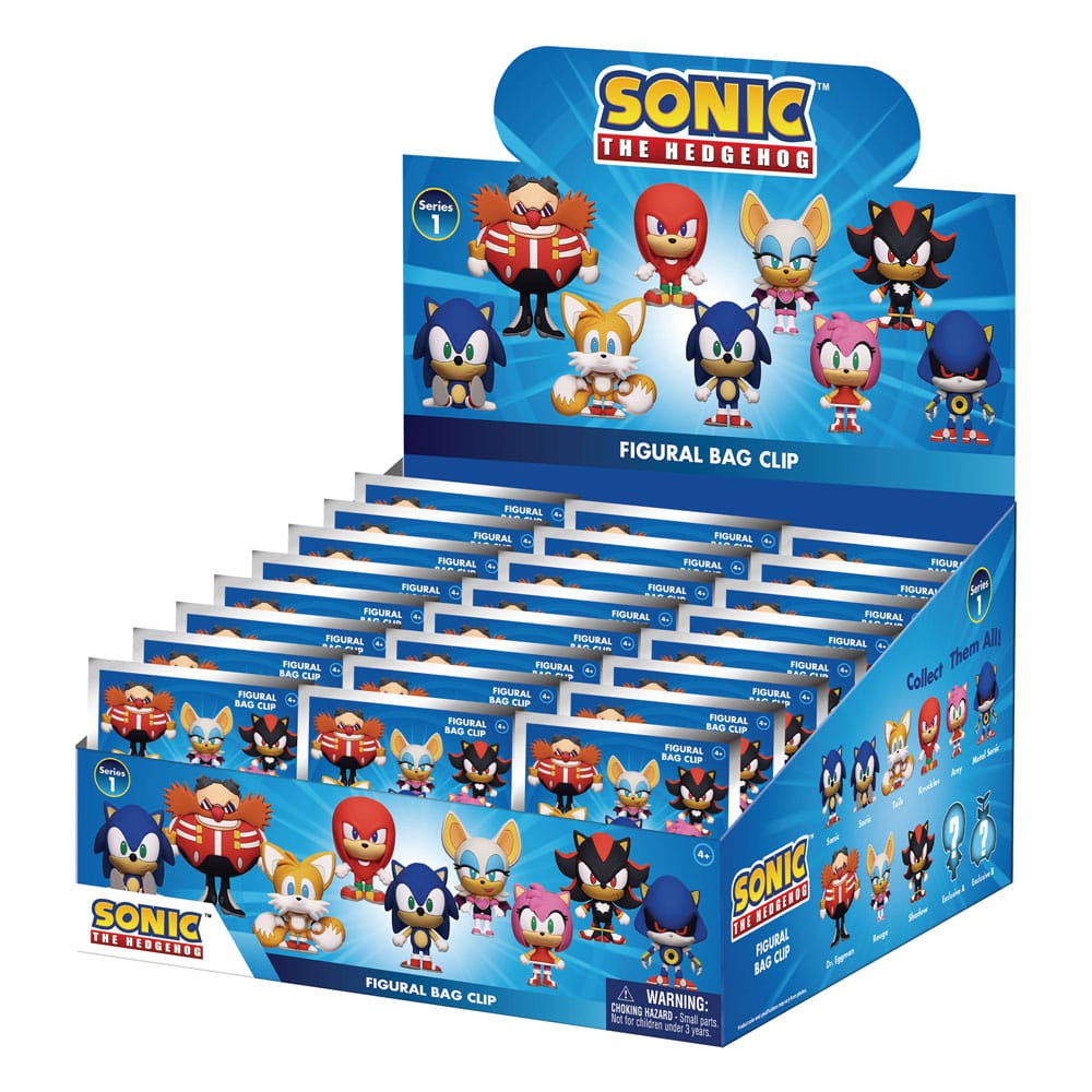 Sonic - The Hedgehog 3D PVC-Taschenanhänger Series 1 Display (24)          