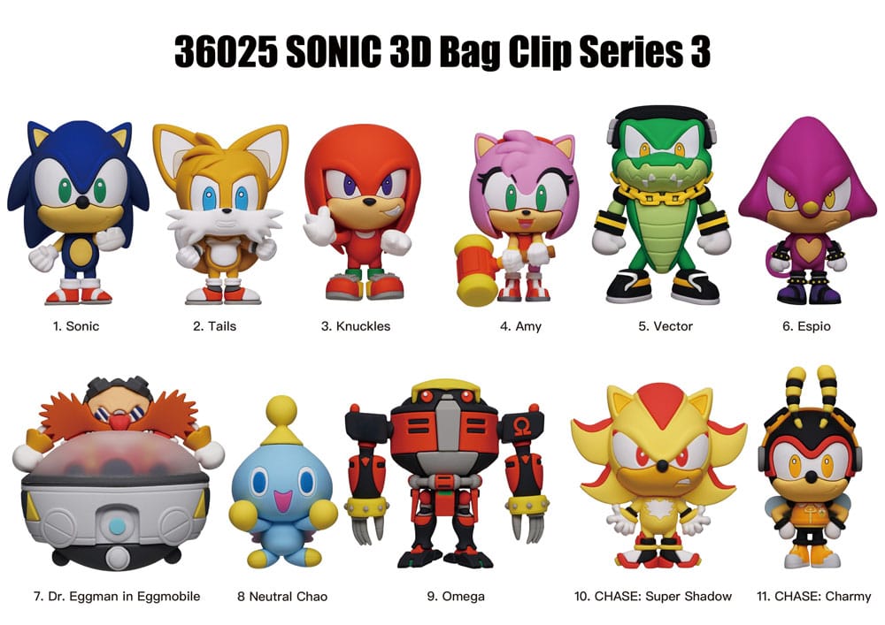 Sonic - The Hedgehog 3D PVC-Taschenanhänger Series 3 Display (24)              