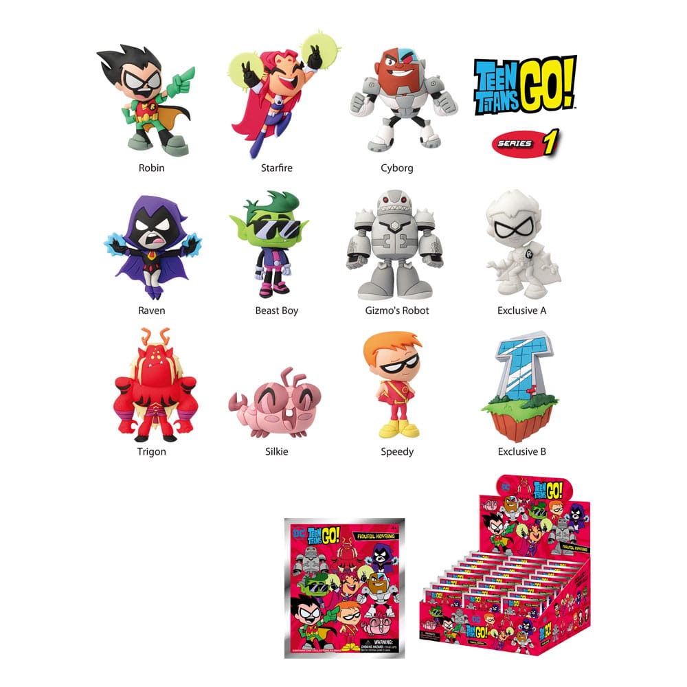 Teen Titans Go! 3D PVC-Taschenanhänger Series 01 Display (24)