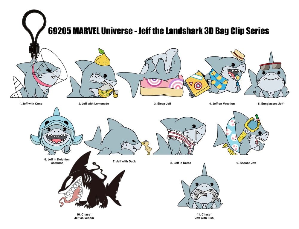 Marvel Rivals 3D PVC-Taschenanhänger Jeff the Land Shark Series 17 Display (24)