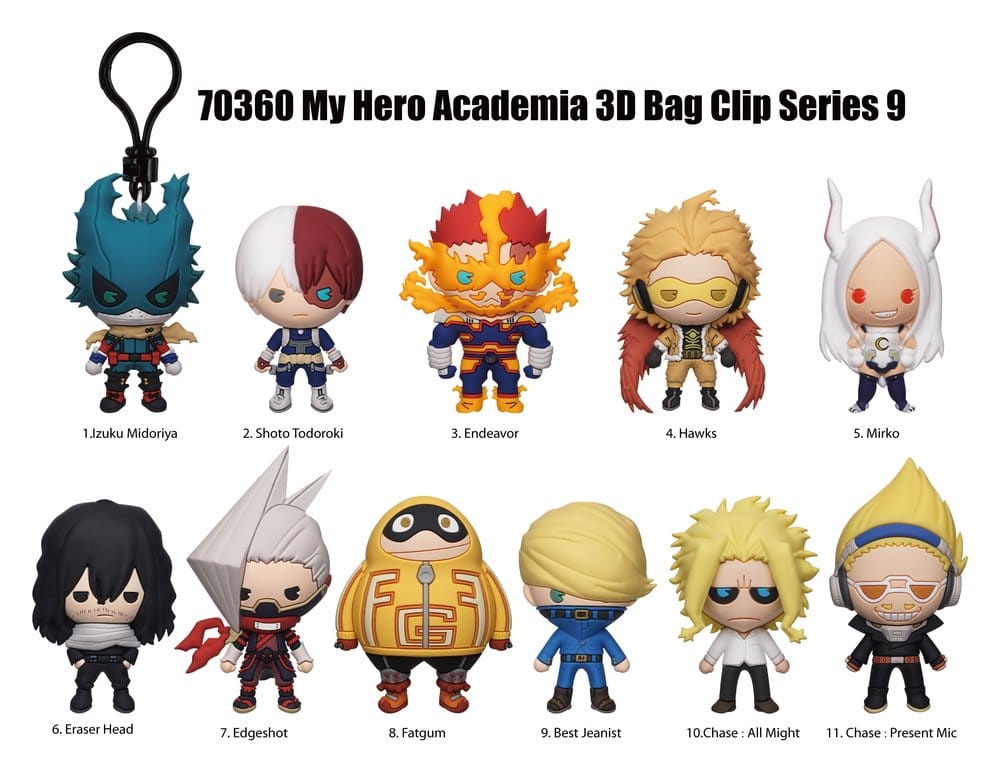 My Hero Academia 3D PVC-Taschenanhänger Serie 9 Blind Bag Display (24)
