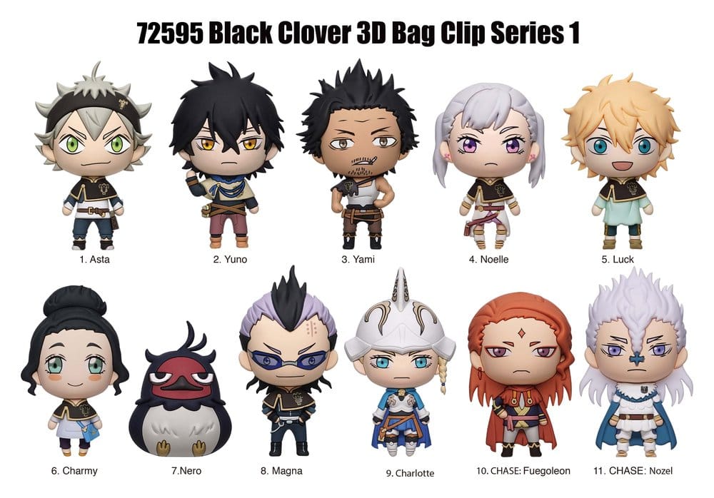 Black Clover 3D PVC-Taschenanhänger Serie 1 Display (24)