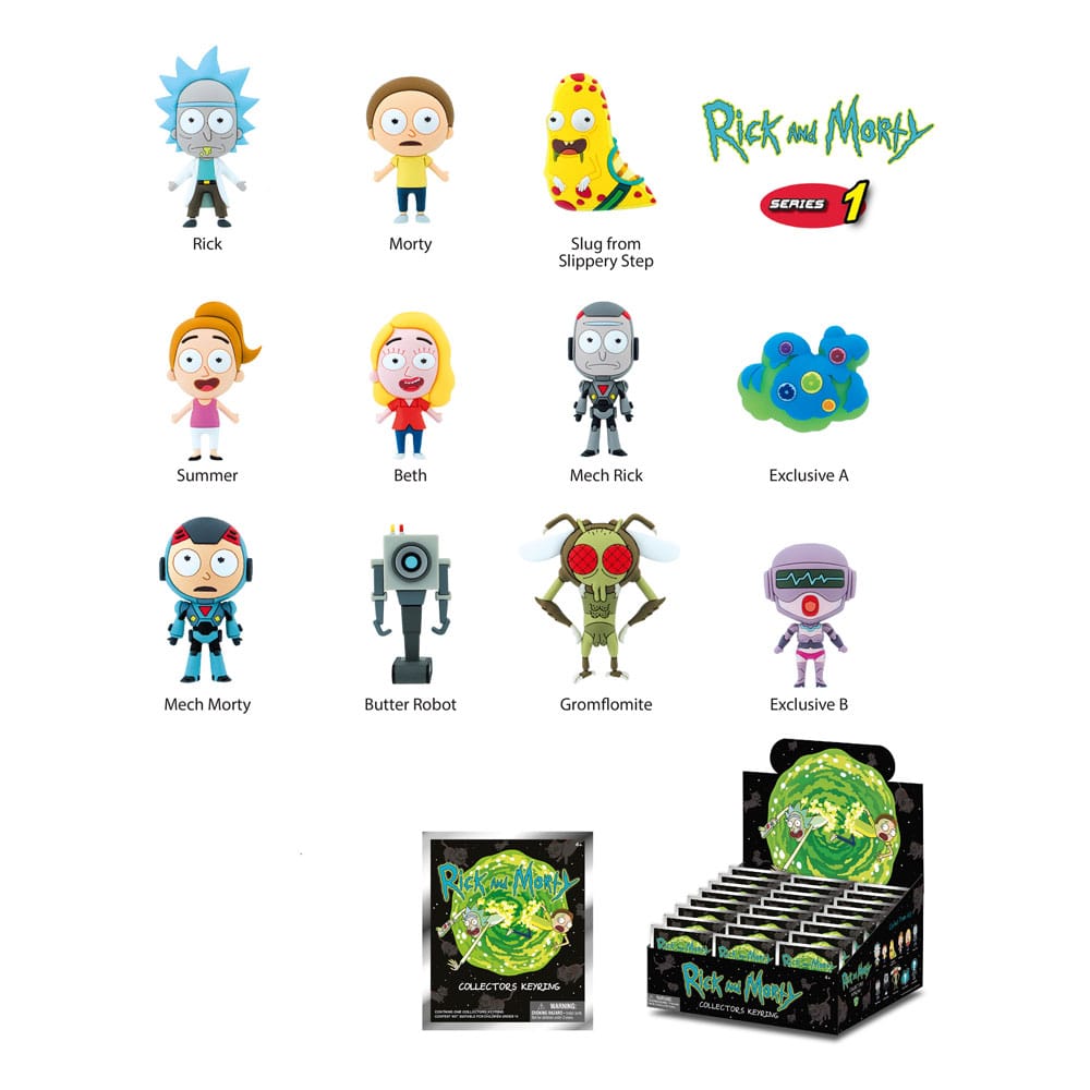 Rick and Morty 3D PVC-Taschenanhänger Series 1 Display (24) 