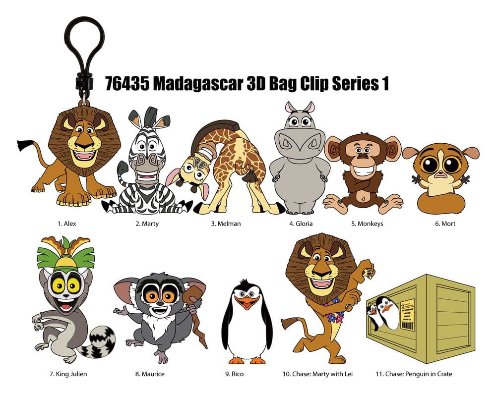 Madagascar 3D PVC-Taschenanhänger Serie 1 Display (24)