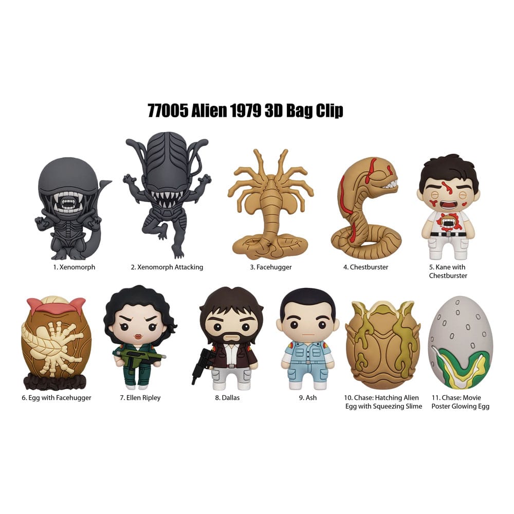 Alien 3D PVC-Taschenanhänger Series 1 Display (24)      