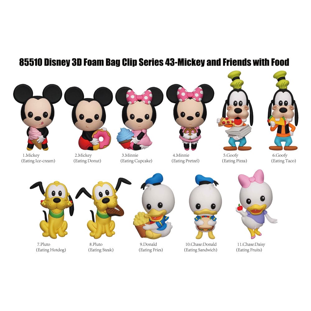 Mickey & Friends 3D PVC-Taschenanhänger Mickey & Friends with Food Series 43 Display (24)            