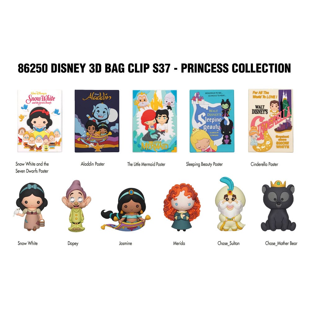 Disney 3D PVC-Taschenanhänger Ultimate Princess Series 37 Display (24)             