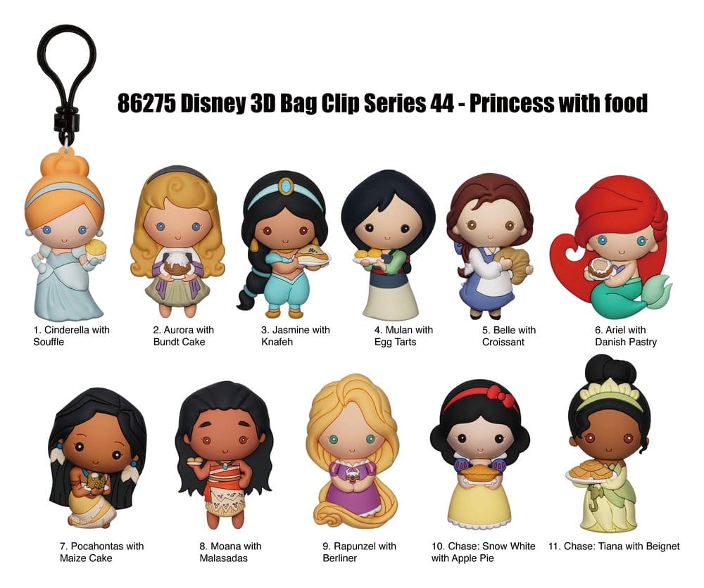 Disney 3D PVC-Taschenanhänger Princess with Food Serie 44 Display (24) 