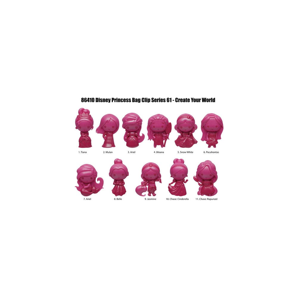 Disney Create your World 3D PVC-Taschenanhänger Princess Serie 64 Display (24) 