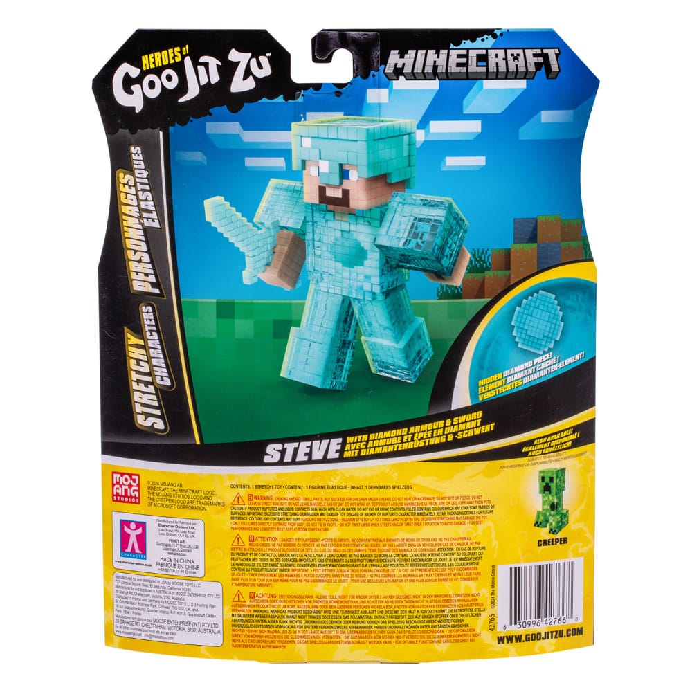 Minecraft Heroes of Goo Jit Zu Meteor Madness Dehnbare Figur Steve 12 cm      