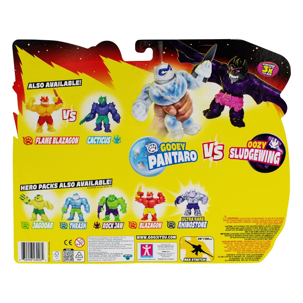 Heroes of Goo Jit Zu Meteor Madness Dehnbare Figuren 2er-Pack Pantaro vs. Sludgewing 12 cm        