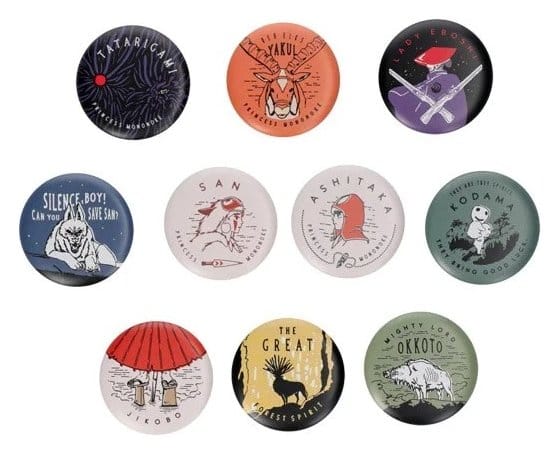 Prinzessin Mononoke Ansteck-Buttons Vintage 6 cm Blind Box Sortiment (10)     