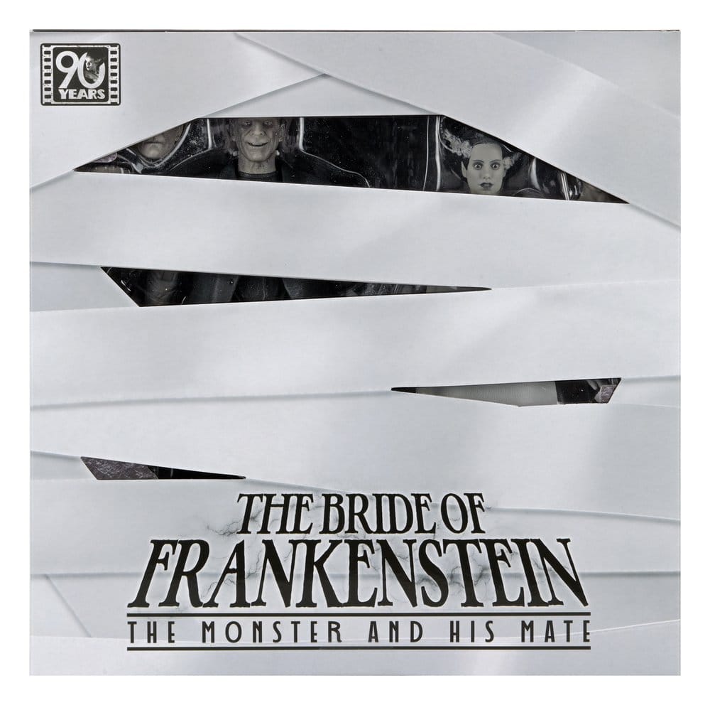 Universal Monsters Actionfiguren 2er-Pack Frankensteins Braut 90th Anniversary The Monster & His Mate (B&W) 18 cm
