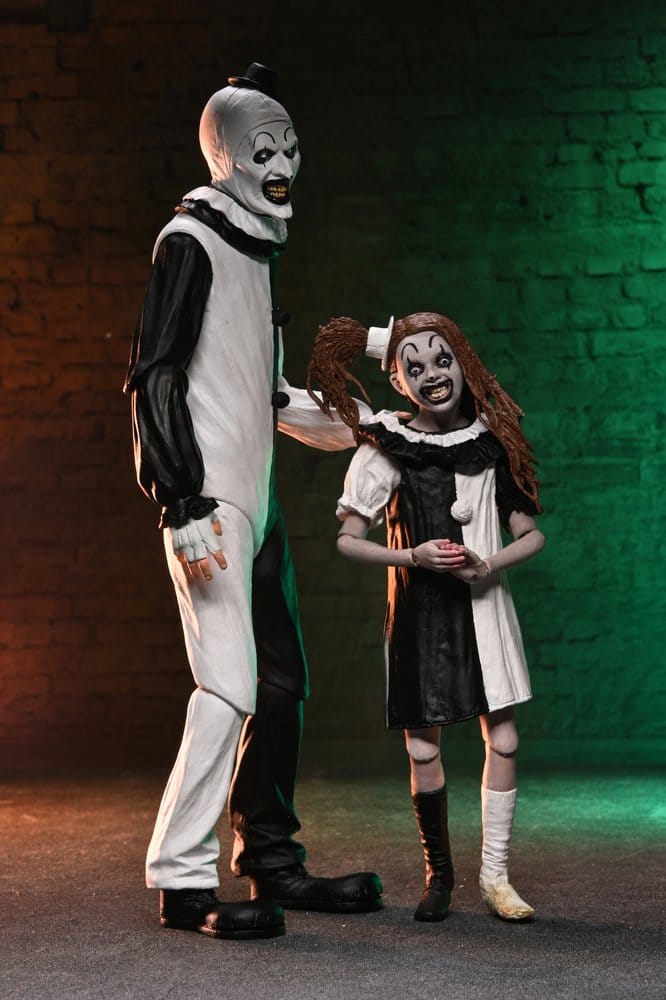 Terrifier 2 2er-Pack Actionfiguren Ultimate Art the Clown & Little Pale Girl 18 cm