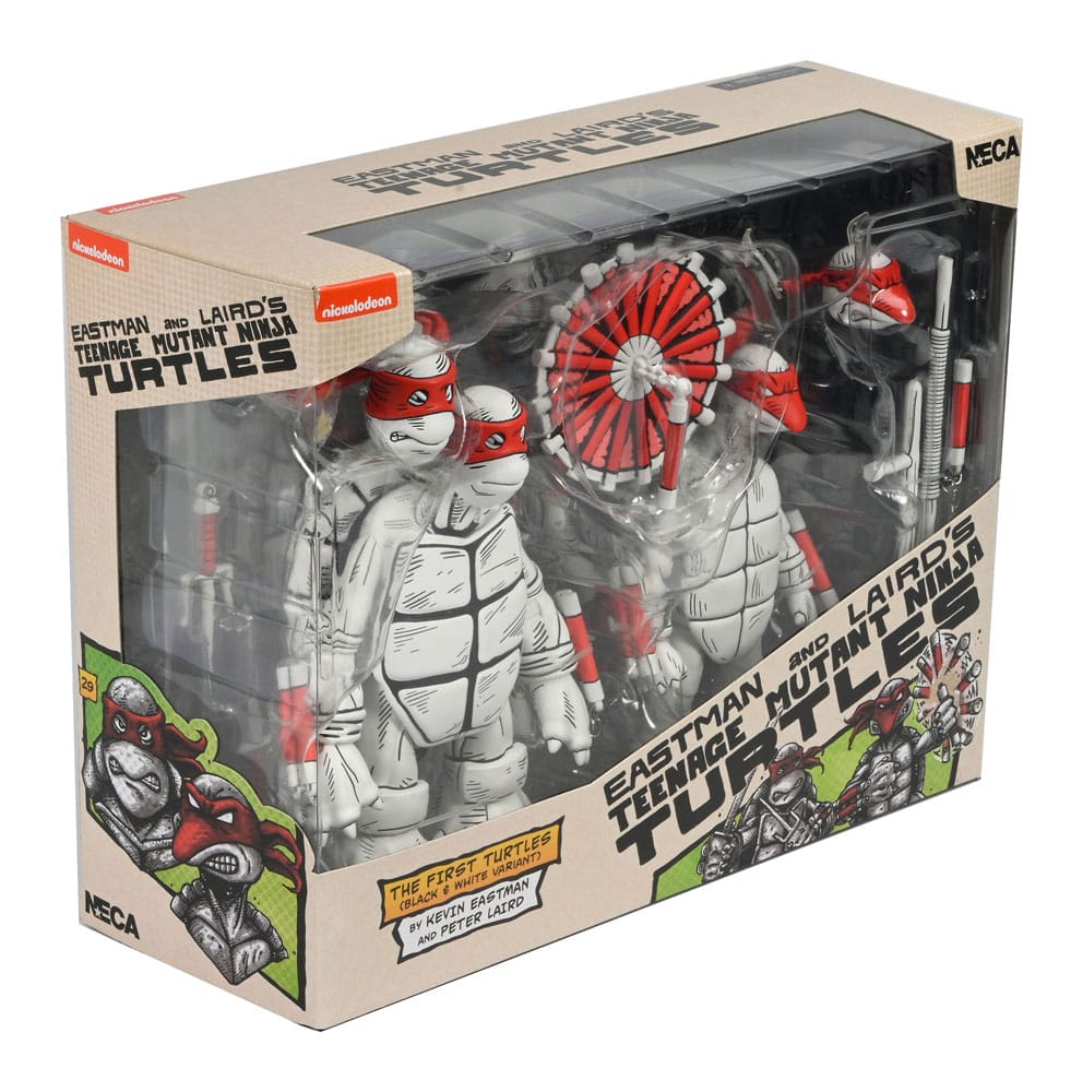 Teenage Mutant Ninja Turtles (Mirage Comics) Actionfiguren 2er-Pack Black and White First Turtles 18 cm       