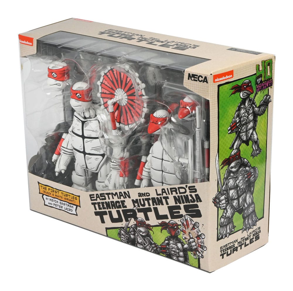 Teenage Mutant Ninja Turtles (Mirage Comics) Actionfiguren 2er-Pack Black and White First Turtles 18 cm       