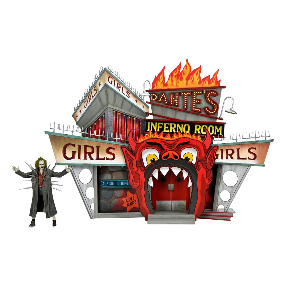 Beetlejuice (1988) Diorama Trenchcoat with Spikes Inferno Room Deluxe Set  