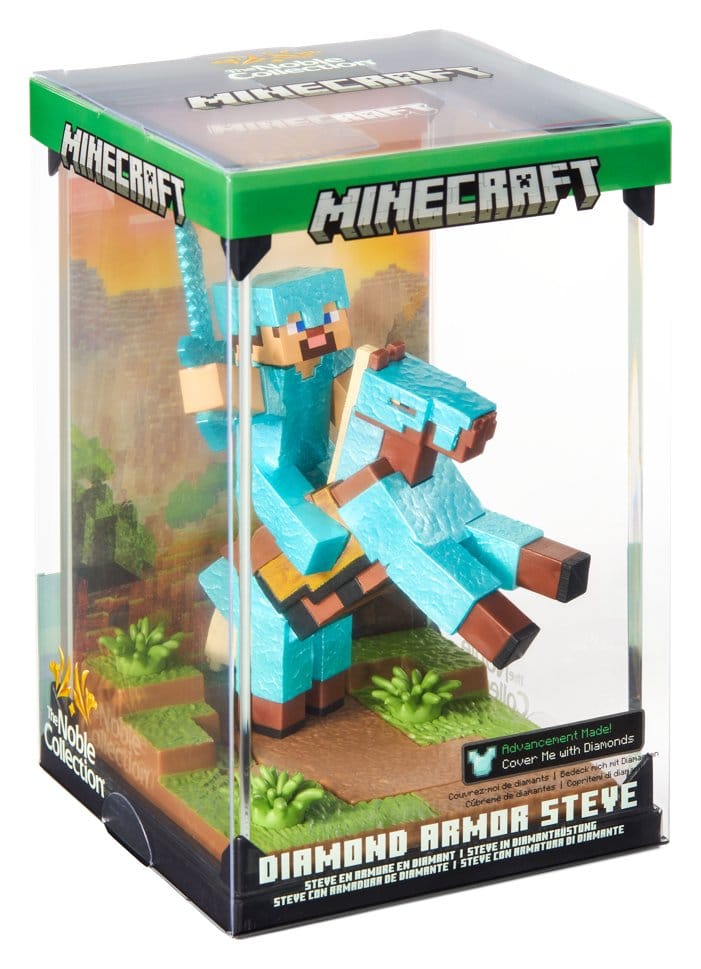 Minecraft Figur Diorama Diamond Armor Steve und Pferd 18 cm