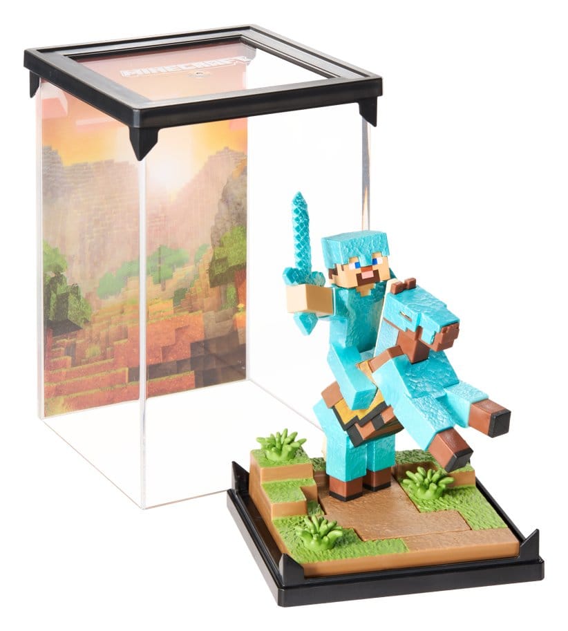 Minecraft Figur Diorama Diamond Armor Steve und Pferd 18 cm