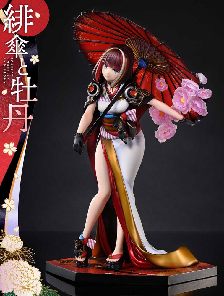 Original Illustration by Fuzichoco Prisma Wing PVC Statue 1/7 Scarlet Umbrella And Peony 28 cm    