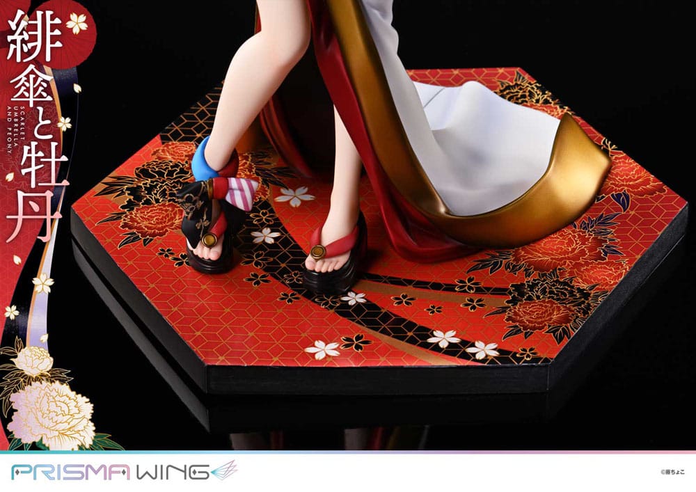Original Illustration by Fuzichoco Prisma Wing PVC Statue 1/7 Scarlet Umbrella And Peony 28 cm    