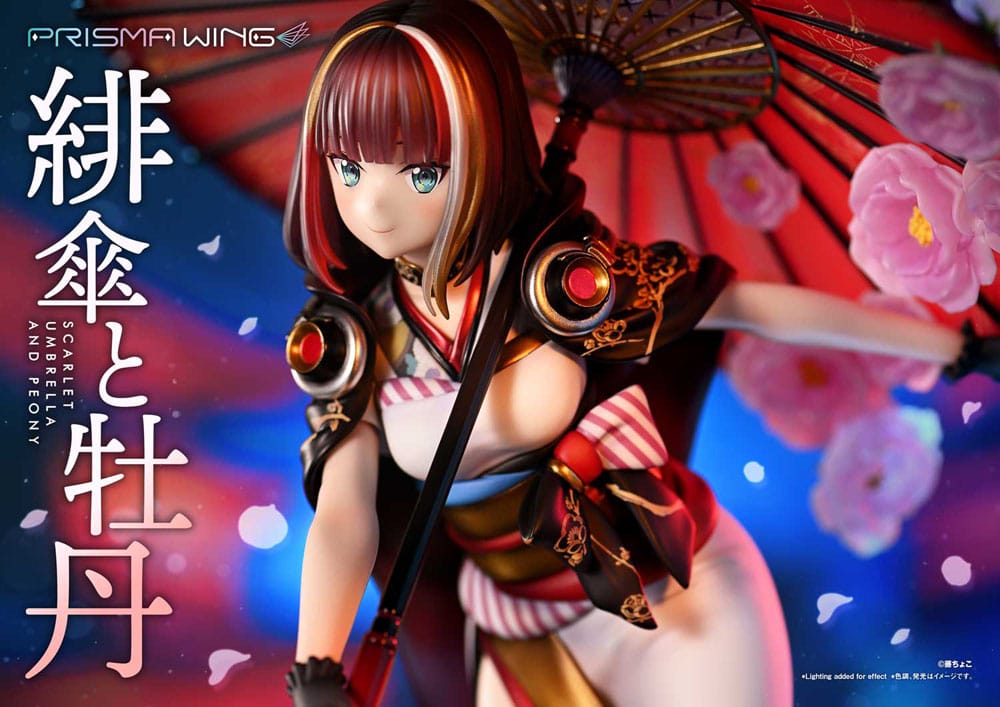 Original Illustration by Fuzichoco Prisma Wing PVC Statue 1/7 Scarlet Umbrella And Peony 28 cm    