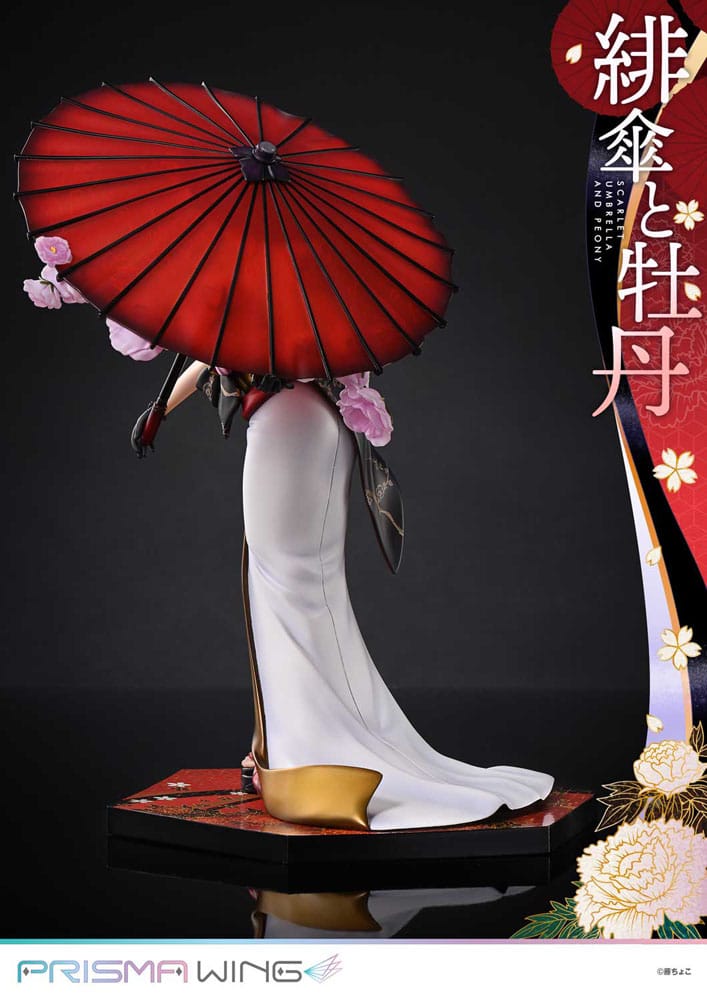 Original Illustration by Fuzichoco Prisma Wing PVC Statue 1/7 Scarlet Umbrella And Peony 28 cm    