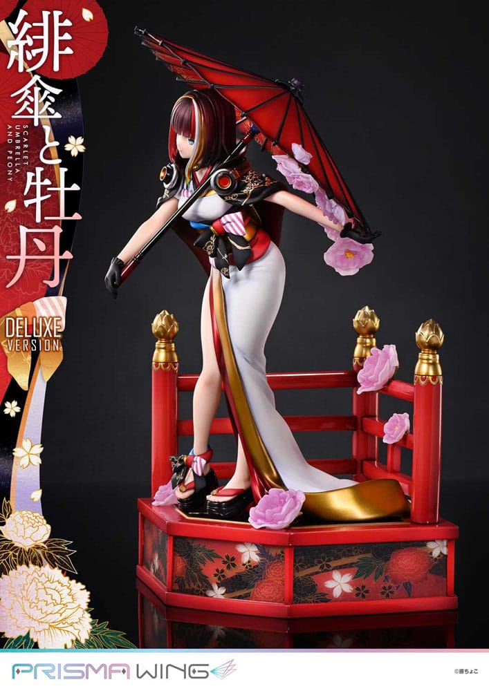 Original Illustration by Fuzichoco Prisma Wing PVC Statue 1/7 Scarlet Umbrella And Peony Deluxe Version 32 cm  