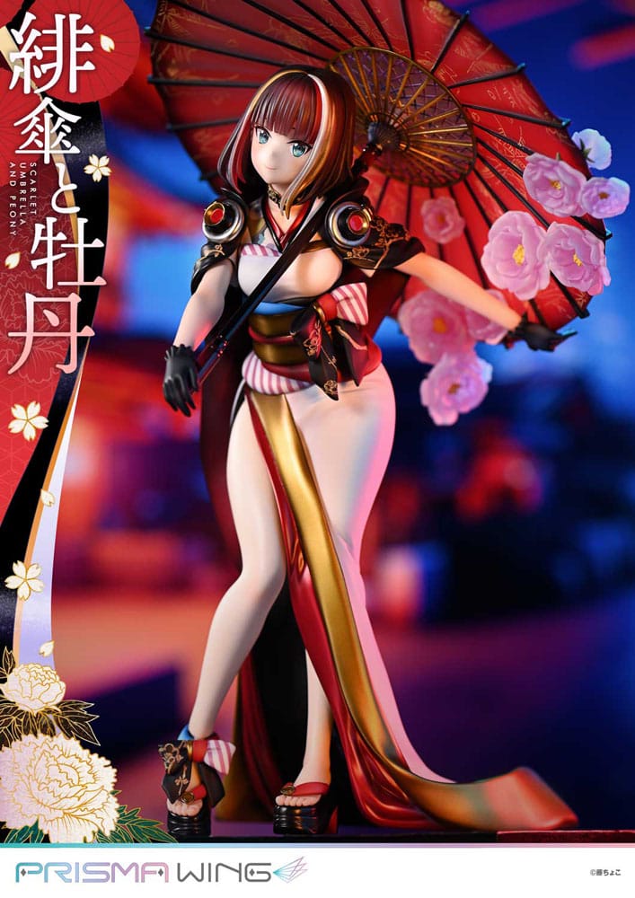 Original Illustration by Fuzichoco Prisma Wing PVC Statue 1/7 Scarlet Umbrella And Peony Deluxe Version 32 cm  