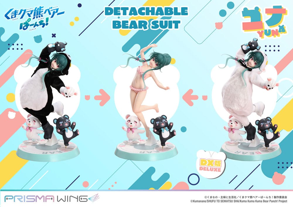 Kuma Kuma Kuma Bear Punch! Prisma Wing PVC Statue 1/7 Yuna Deluxe Version 28 cm  