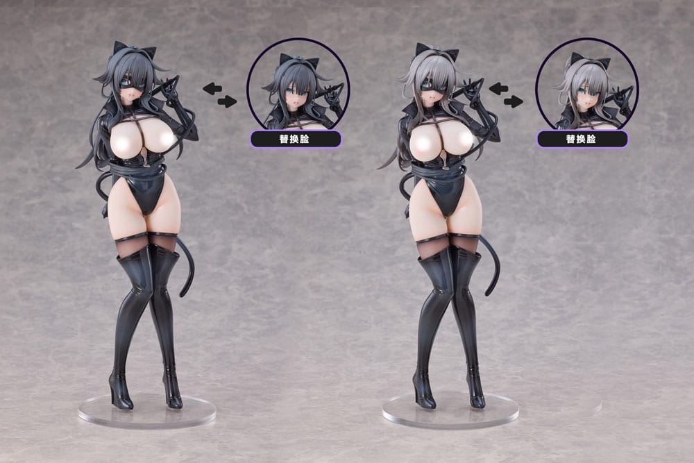 Original Character PVC Statuen 2er-Set 1/6 Cat Woman Happy-chan DX Ver. 27 cm  