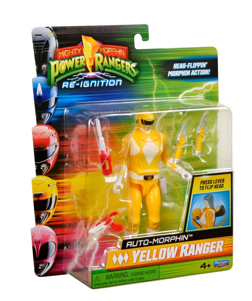 Power Rangers Actionfigur Auto-Morphin Yellow Ranger 12 cm