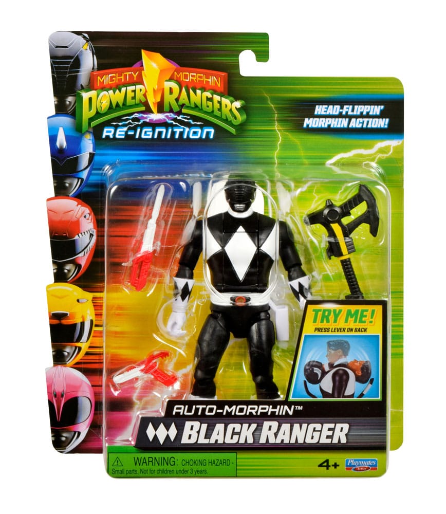 Power Rangers Actionfigur Auto-Morphin Black Ranger 12 cm