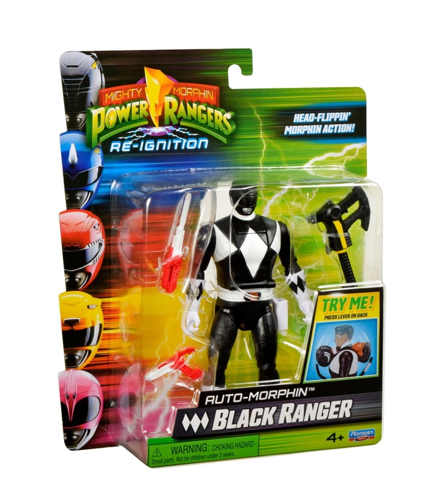 Power Rangers Actionfigur Auto-Morphin Black Ranger 12 cm