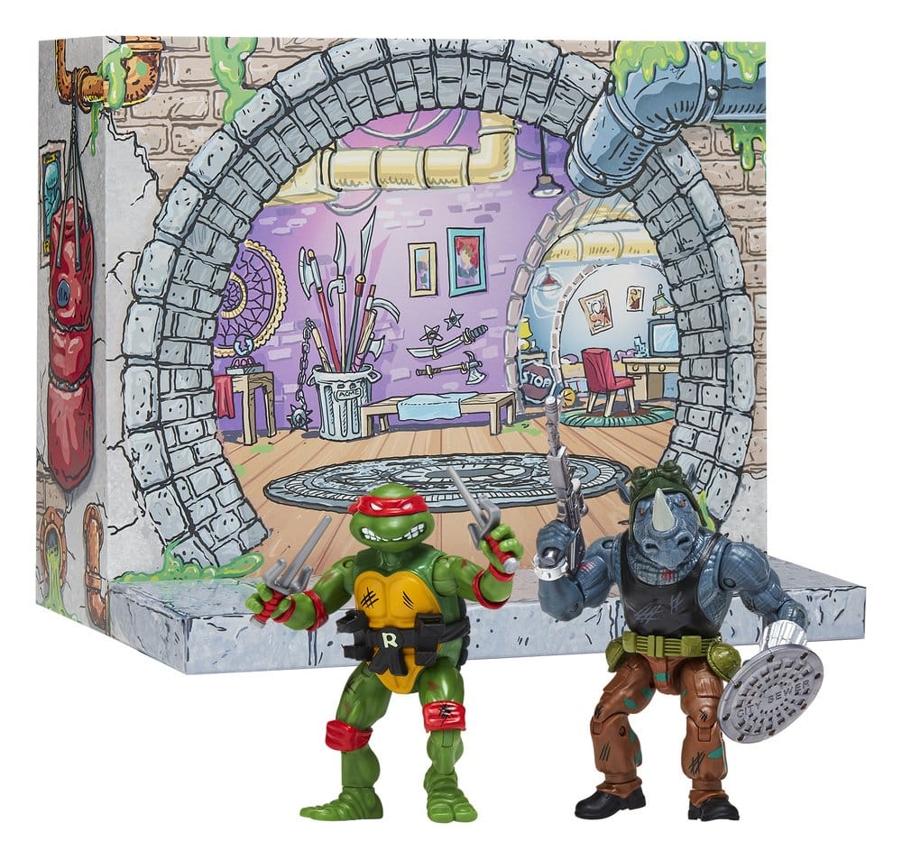 Teenage Mutant Ninja Turtles: Remastered Actionfiguren Raphael vs. Rocksteady