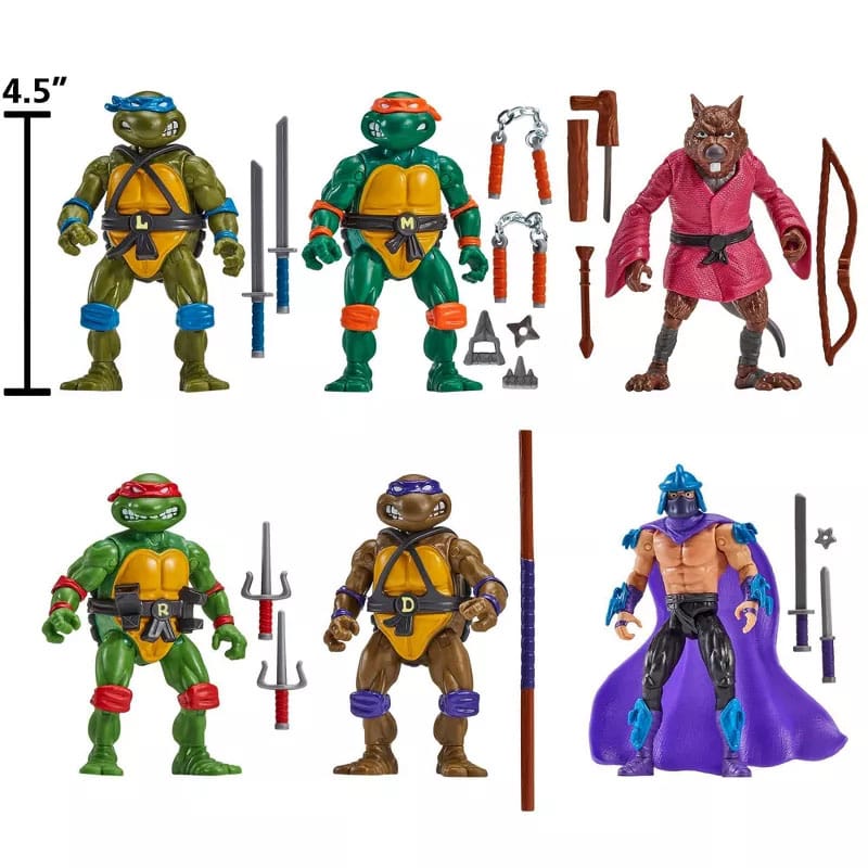 Teenage Mutant Ninja Turtles 6er-Pack Actionfiguren 1988 Remastered heo EU Exclusive 