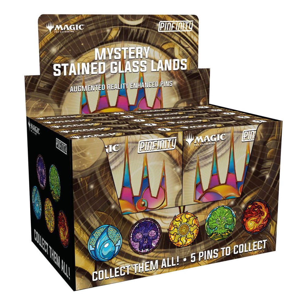Magic: The Gathering Ansteck-Pins  Blind Box Mystery Stained Glass Lands Sortiment (10)