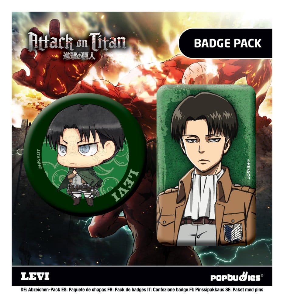 Attack on Titan Anstecker 2er-Pack Levi