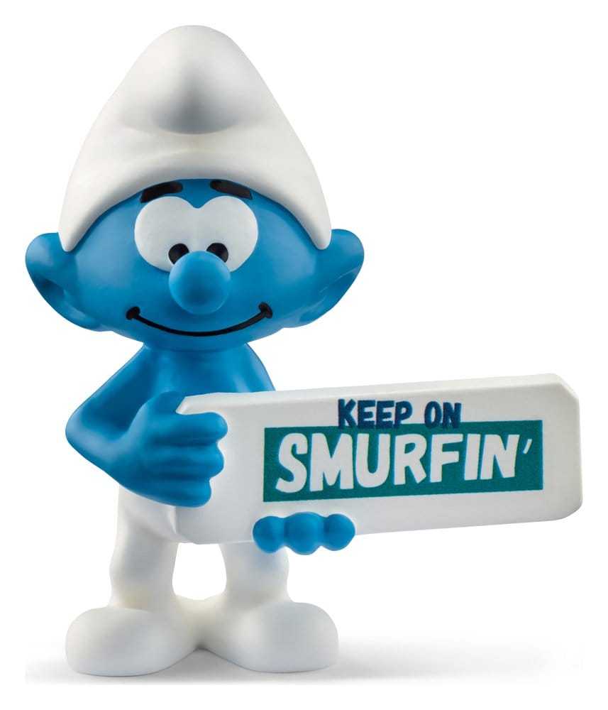 Die Schlümpfe Mini-Figur Schlumpf mit Schild (Keep on Smurfin') 5 cm