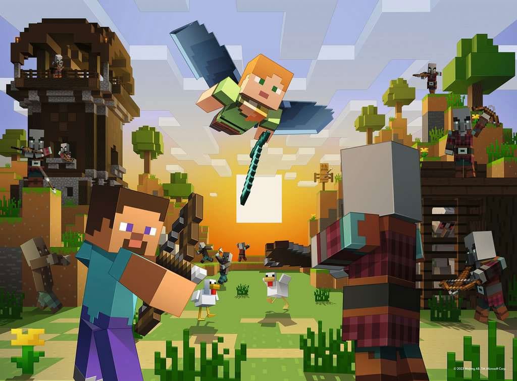 Minecraft Kinderpuzzle XXL Baukunst und Abenteuer (150 Teile)
