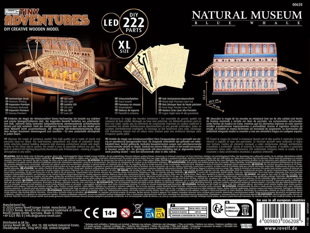 Revell Tiny Adventures Natural Museum 3D-Holzpuzzle Blue Whale 61 cm