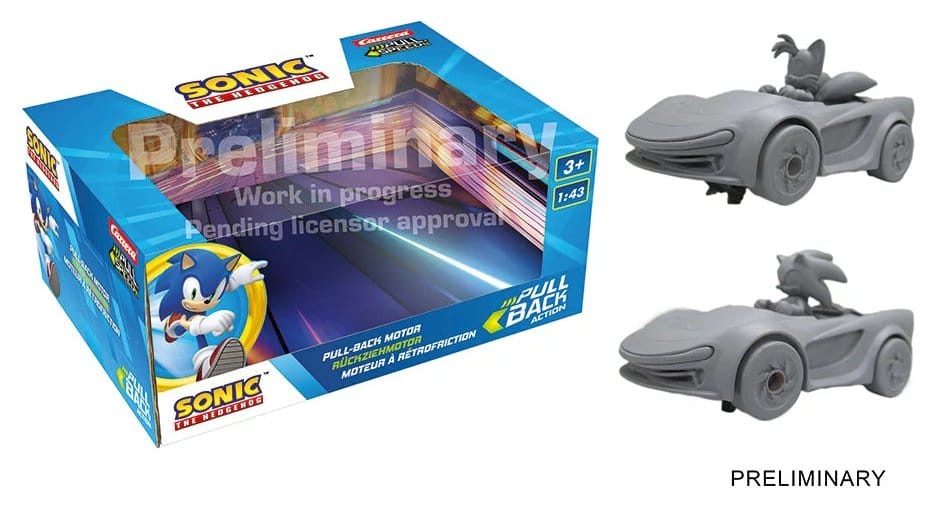 Sonic the Hedgehog Pull & Speed Auto mit Rückziehmotor Sonic Racing CrossWorlds - Twinpack