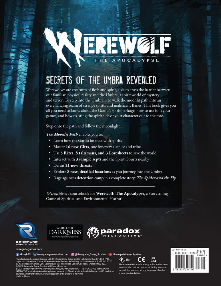 Werewolf: The Apocalypse 5th Edition RPG Buch The Moonlit Path *Englische Version*