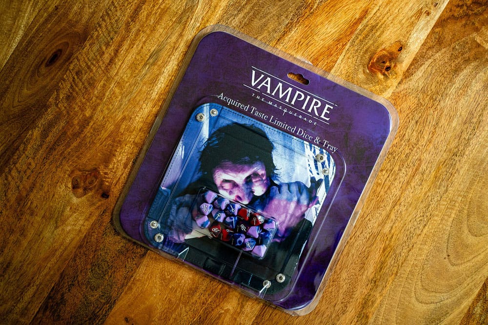 Vampire: The Masquerade 5th Edition RPG Acquired Taste limitierte Würfel mit Würfeltablett