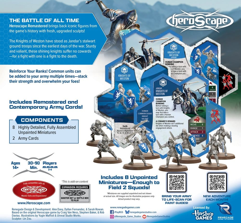 Heroscape Brettspiel Armee-Erweiterung Knights of Weston Remastered *Englische Version*