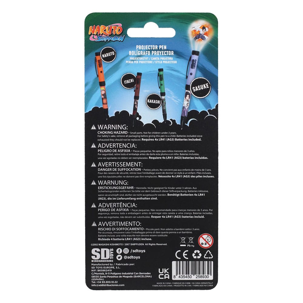 Naruto Shippuden Kugelschreiber mit Licht-Projektor Sasuke