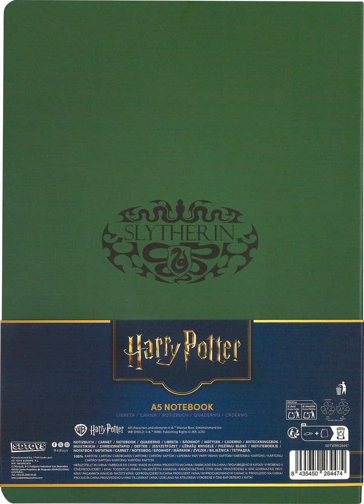 Harry Potter Softcover Notizbuch Slytherin 21 cm