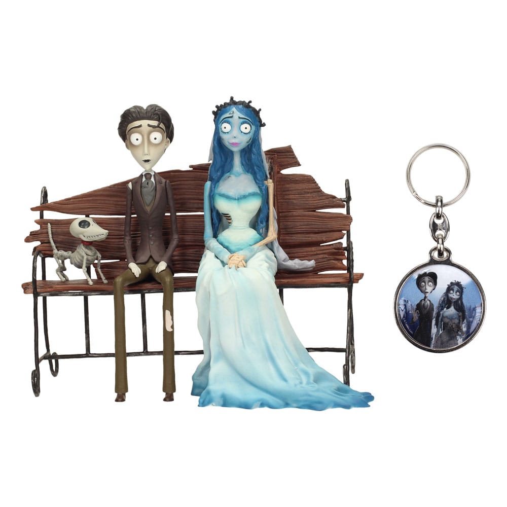 Corpse Bride Geschenkbox Figur & Schlüsselanhänger Victor & Emily