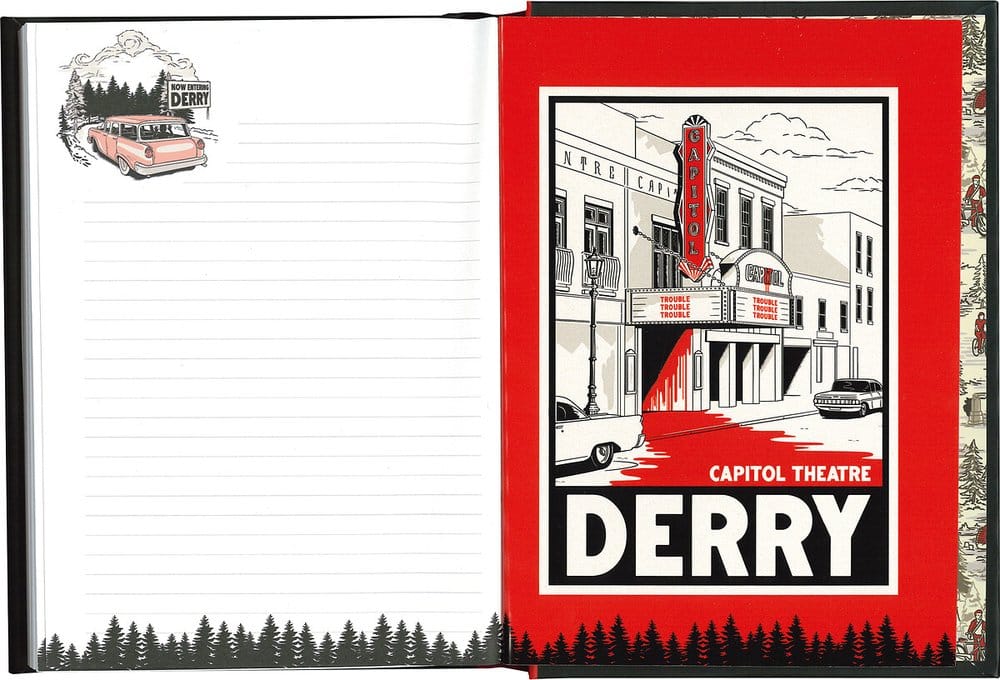Es: Welcome to Derry Leuchtendes Notizbuch & Metall-Schlüsselanhänger Geschenkset 21 cm